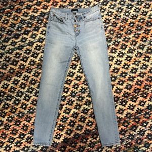 Light wash J. Crew 9” High-rise Toothpick Jeans